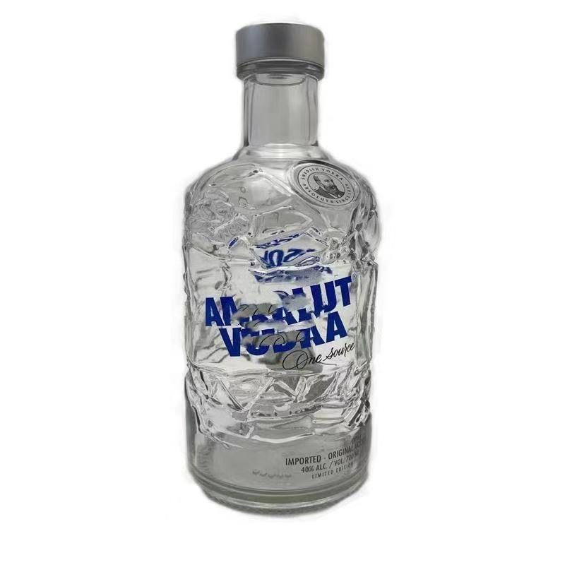 Shanghai linlang Factory direct sales 700ml  original vodka glass bottle with clear print