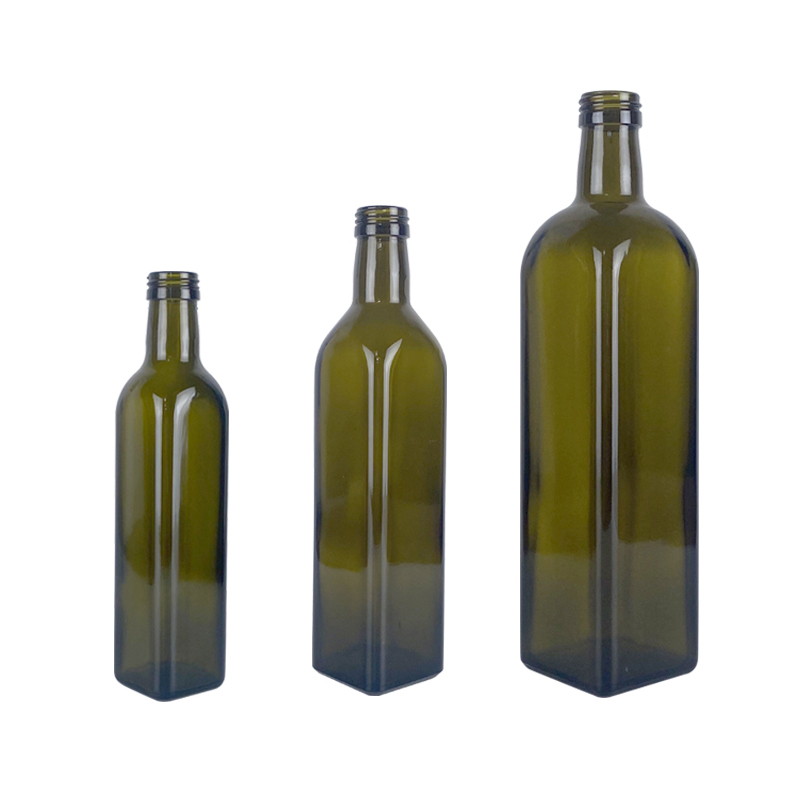 Factory stock 500ml 750ml empty dark green olive oil bottle white olive oil glass bottle