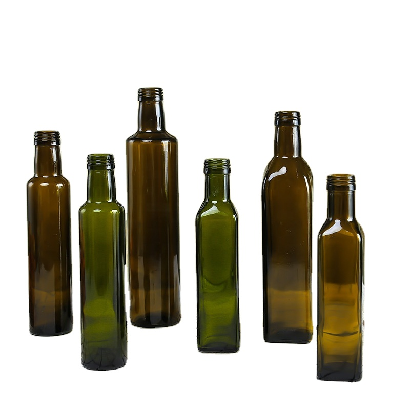 Botellas de aceite de oliva de vidrio Dorica de grado alimenticio de 250 ml