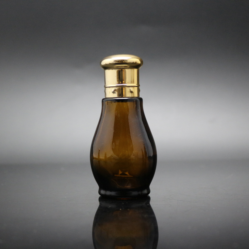 15ml 30ml 50ml 100ml Custom Gourd shaped Empty Amber Glass Bottle for Essential oil use