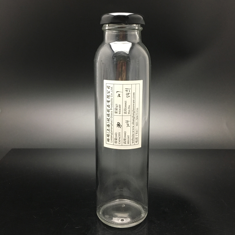 linlang 350 ml číre tenké sklo nápojové fľaše skrutkovací uzáver Juice fľašu Veľkoobchod