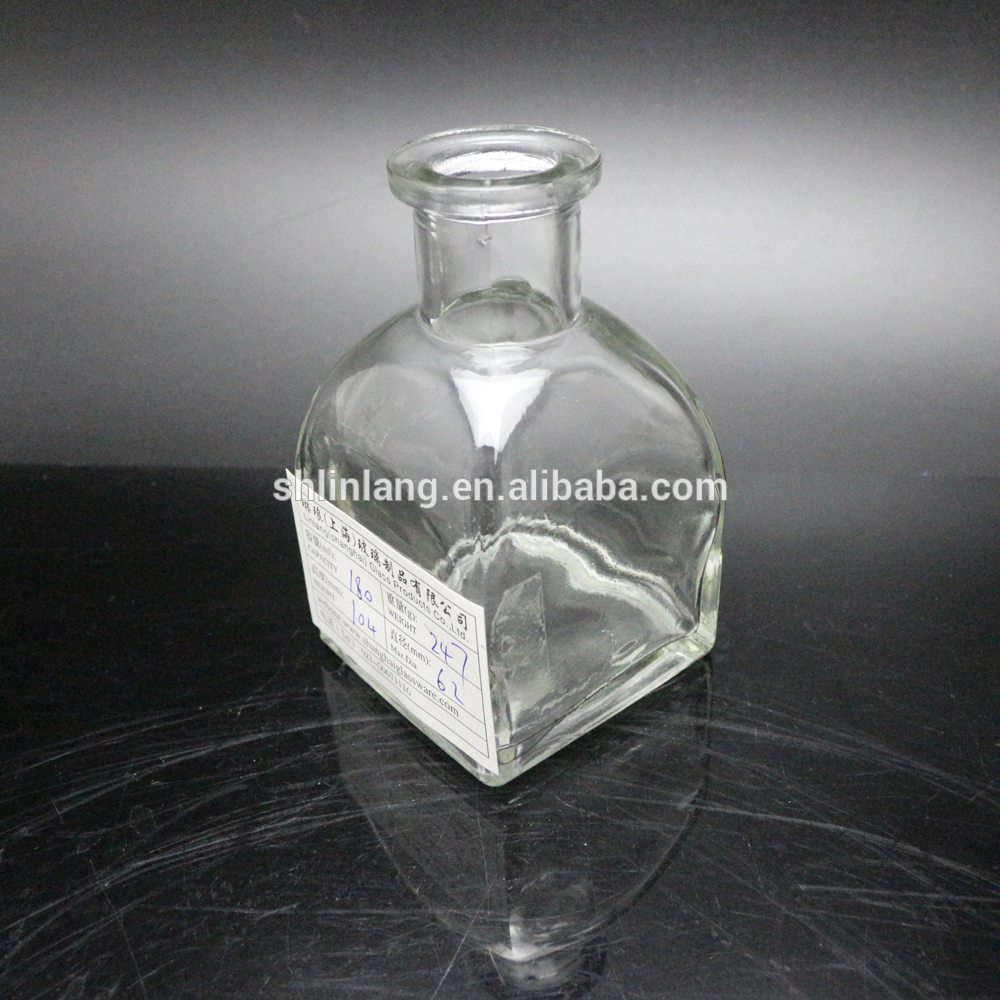 Shanghai linlang 180ml Lege Klar Glass Geur Screw Oil Reed Diffuser Bottle