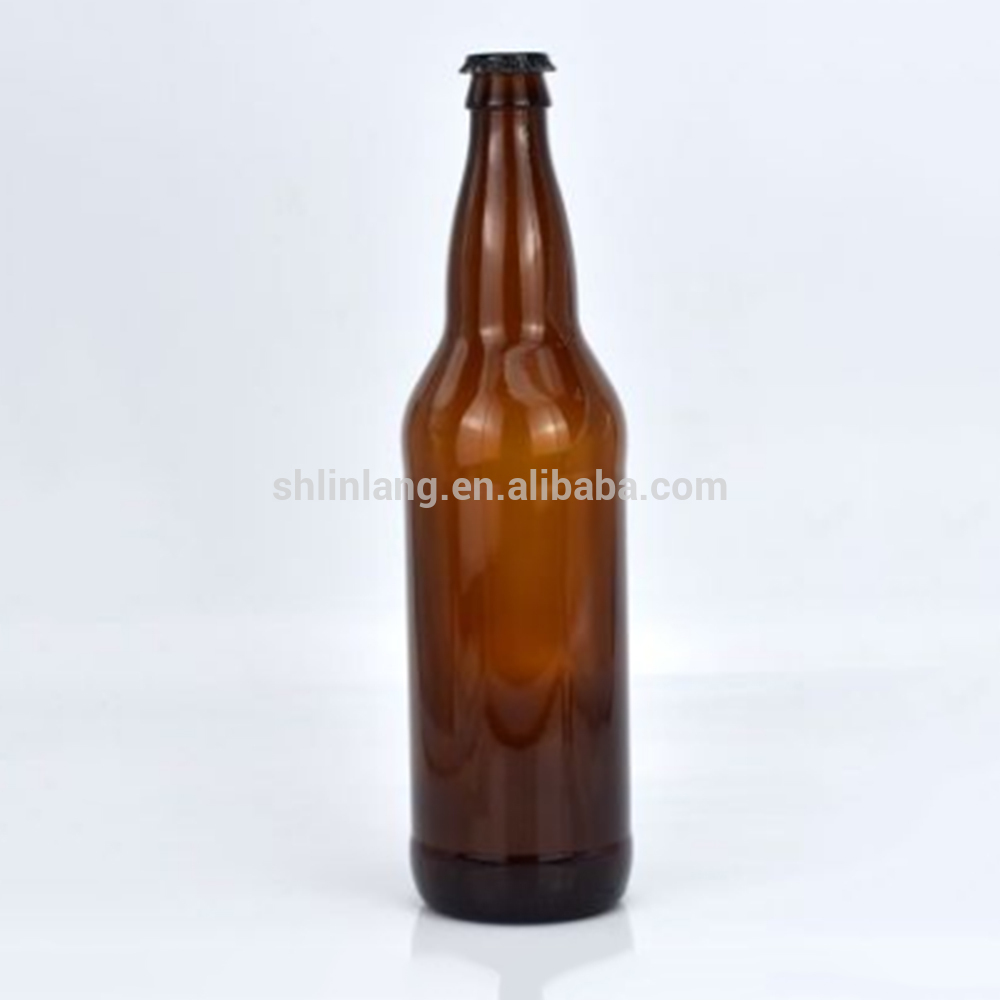 Shanghai Linlang Wholesale 22 oz 650ml Pry Off Amber Bomber Beer Bottle Price