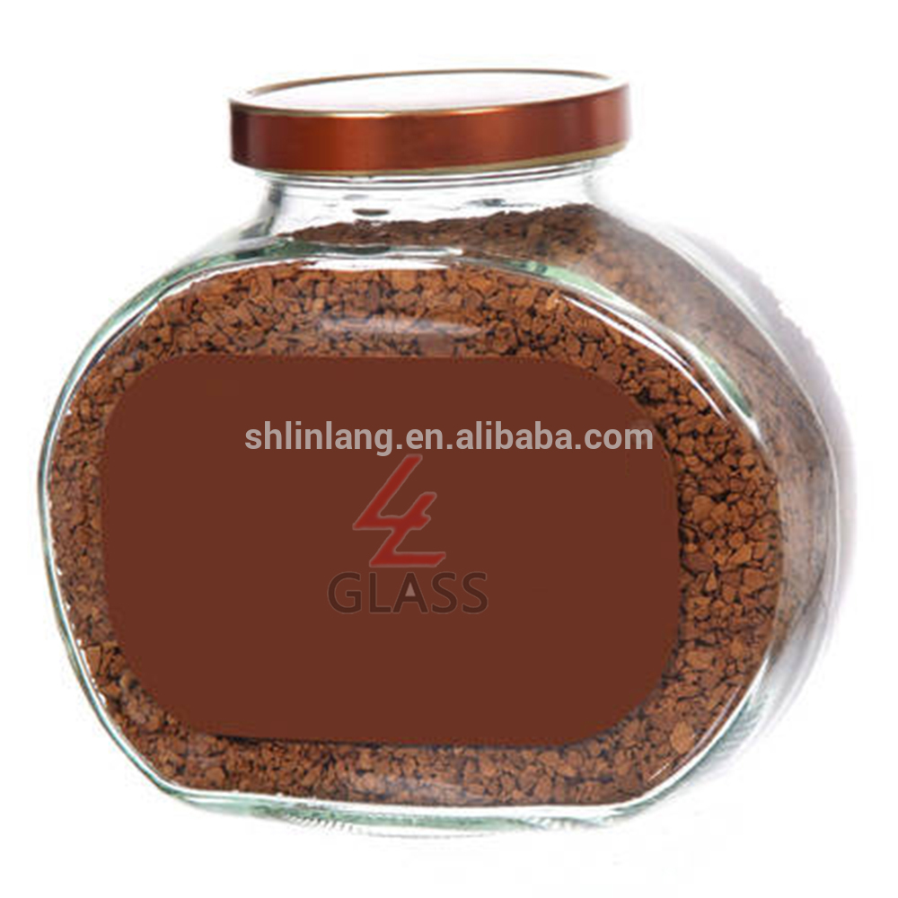 Shanghai Linlang clear and blue colour series packing coffee glass jar with seal plastic cap