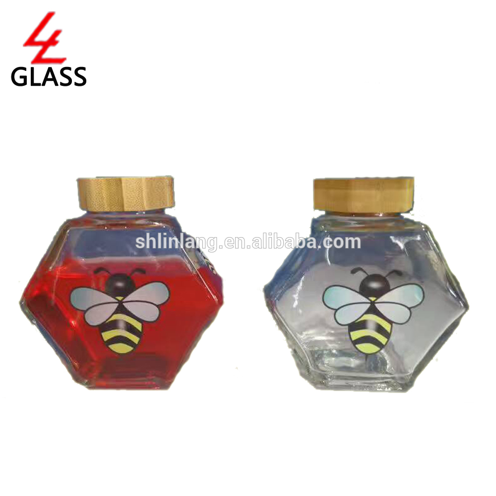 shanghai linlang 85ml 250ml Hexagon glass honey jar glass bottle