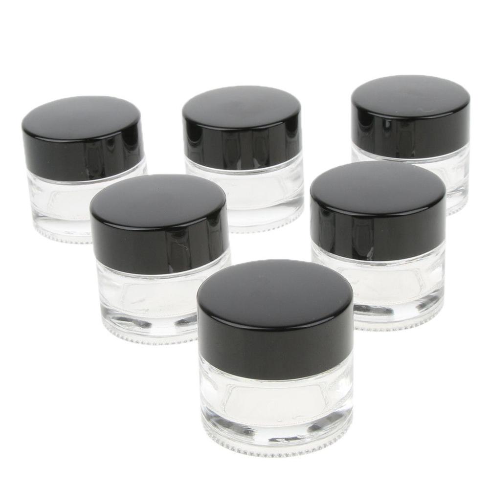 Cristal cosméticos frasco vacío Pot Crema de contenedores de vidrio Lip Balm Tarro