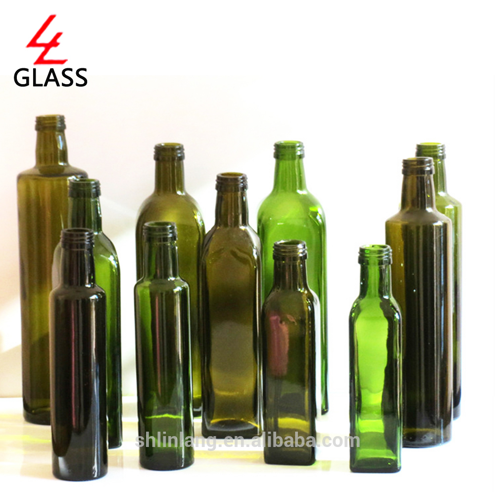 Wholesale dark green and brown olive oi glass bottle /cooking oil glass bottle