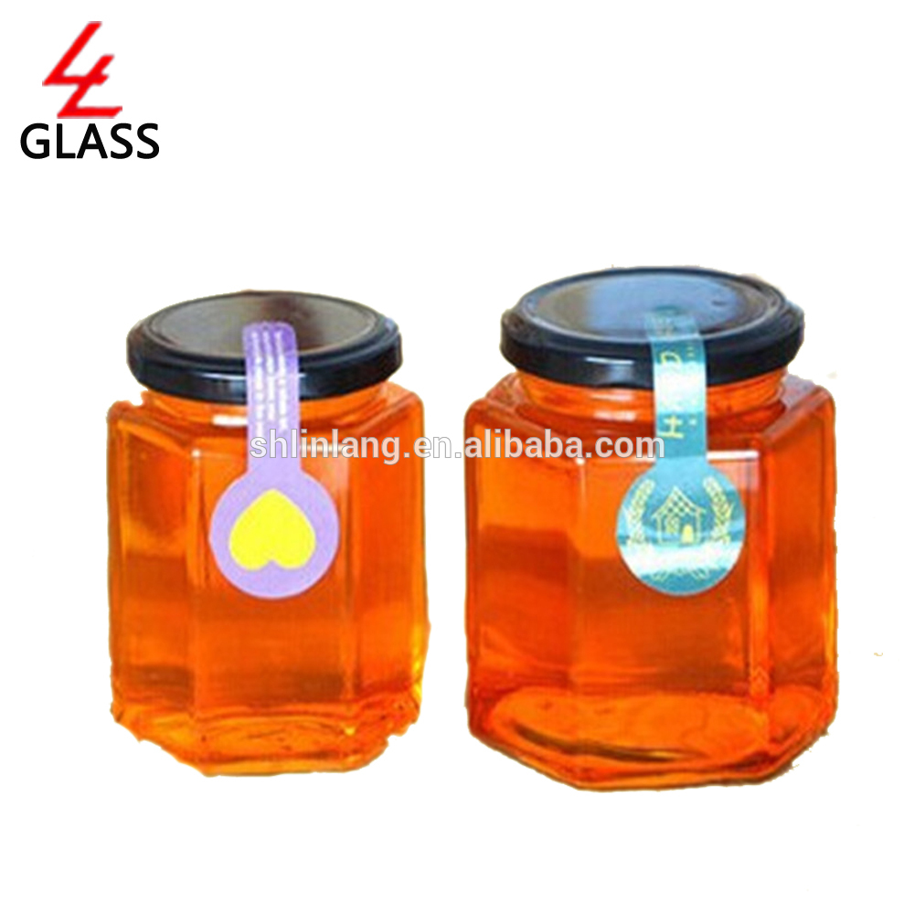 Xangai Linlang 2017 Productes més venuts a l'engròs pots de vidre de mel barats en comú / flascons de vidre reciclats per a la mel o el caramel