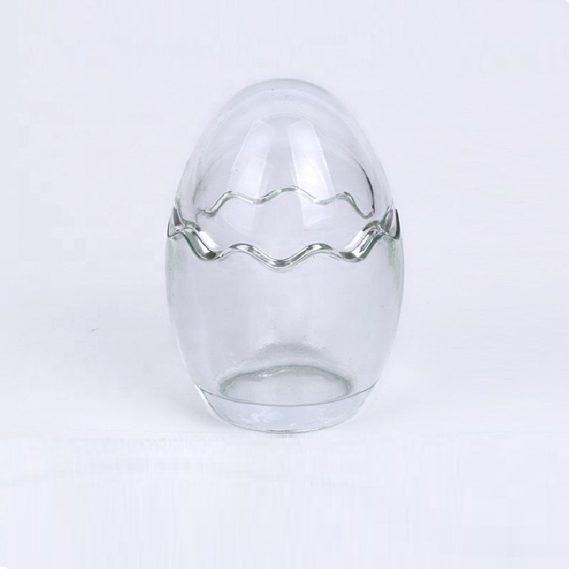 Linlang Shanghai Wholesale Creative Easter Egg Shaped Thick Glass Candle Holder Tealight Candle Holder Glass