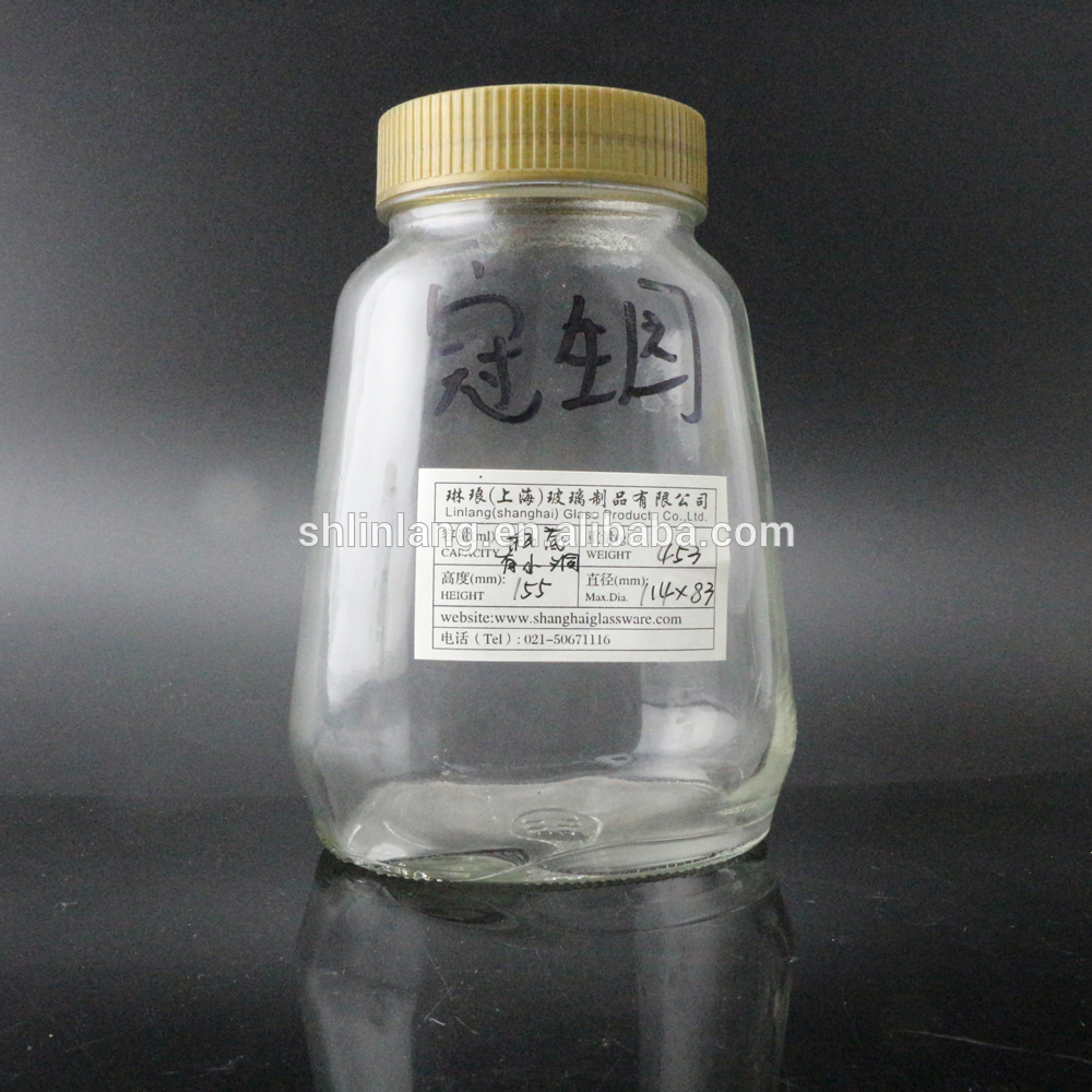 شنغهاي linlang 100ML 300ML 500ML 1000ML فارغة مخصصة زجاج العسل جرة مع غطاء