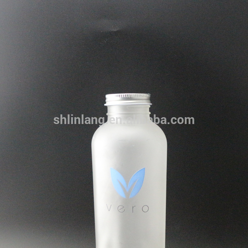 custom design frosted glass bottle for juice and beverage