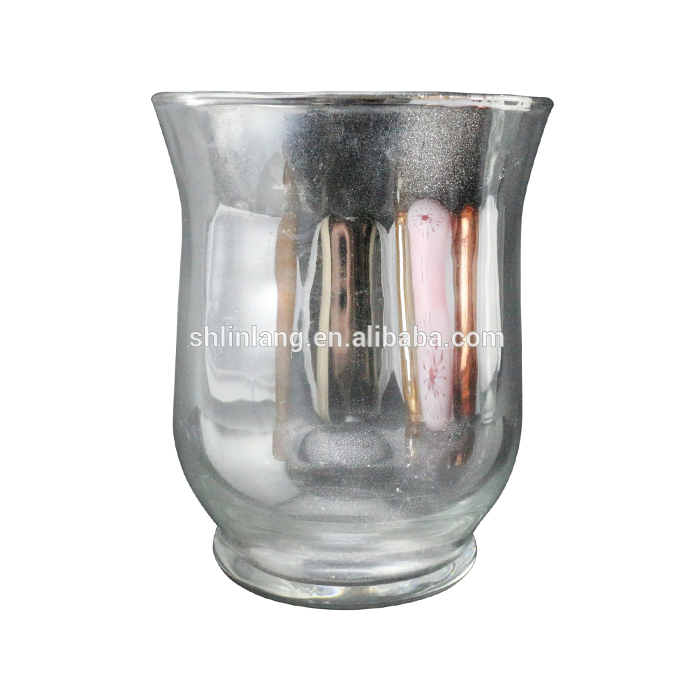 Factory directly Glass Bottle Euro Dropper - Christmas indoor decoration supplies silver plating glass candle holder – Linlang