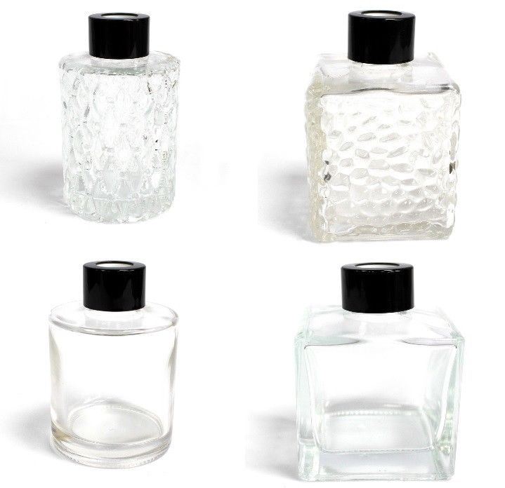 Shanghai linlang Empty Hlakileng Square Shape Glass Reed Diffuser Bottle Ka Wholesale