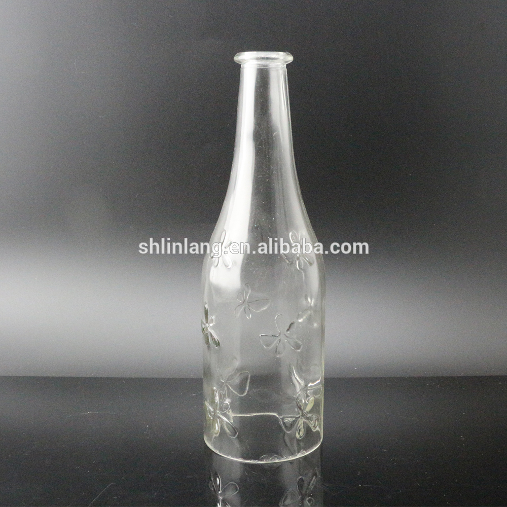 Classical clear glass vase without bottom