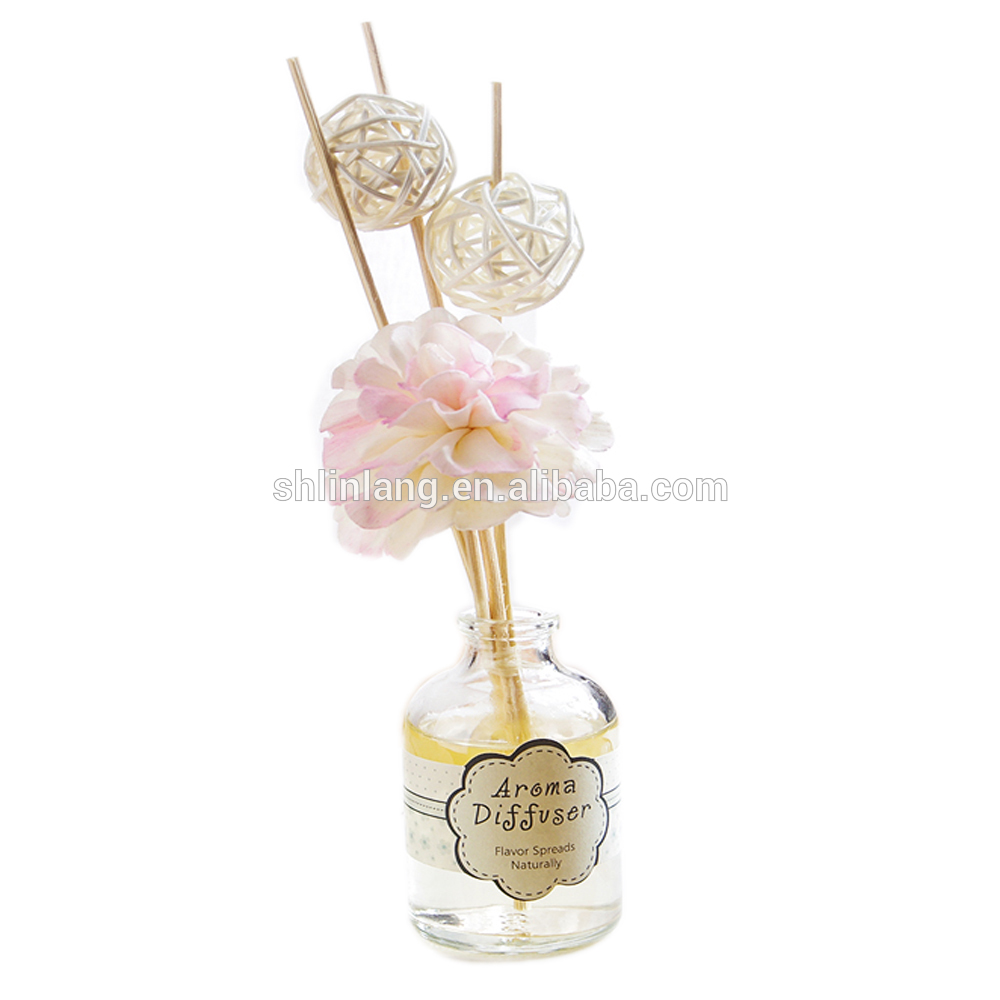 alibaba china shanghai linlang 300ml clear round glass reed aroma perfume diffuser bottle
