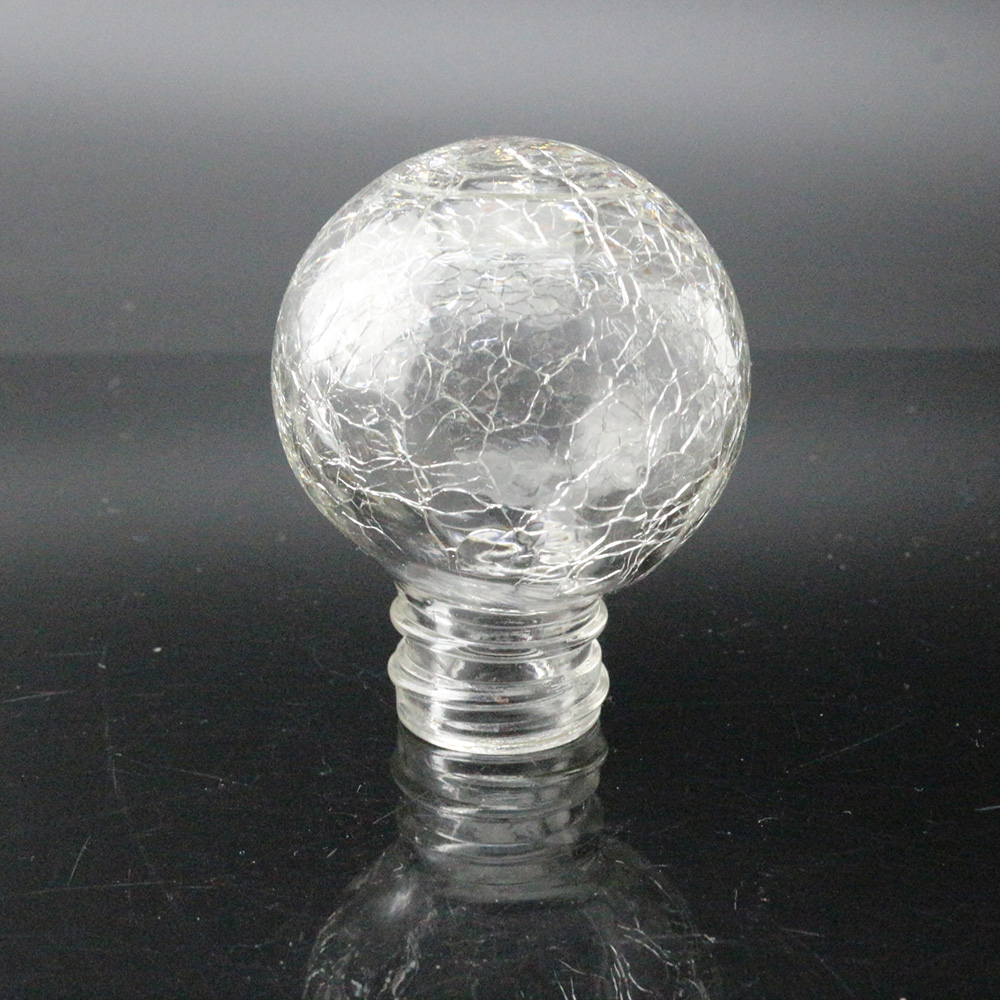 Mimi Round Shape Glass Bulb Cover With Cracked Texture