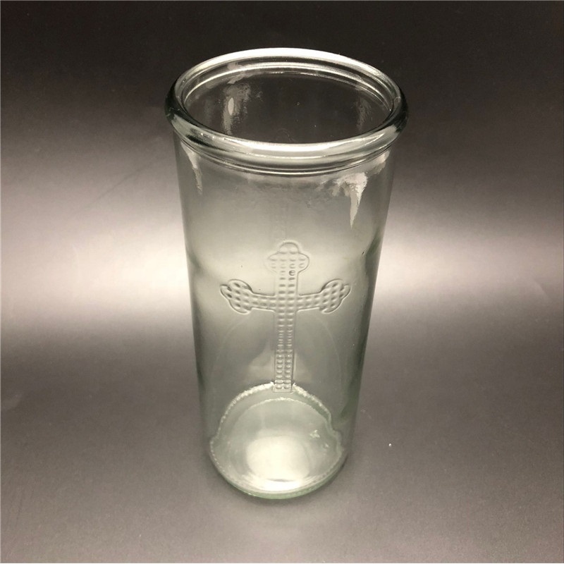 Wholesale Discount Glass Cup For Candle - Linlang  7 Day Candle Glass Wholesale 8 Inches Glass Jar Religious Glass Cross Candle Holder – Linlang