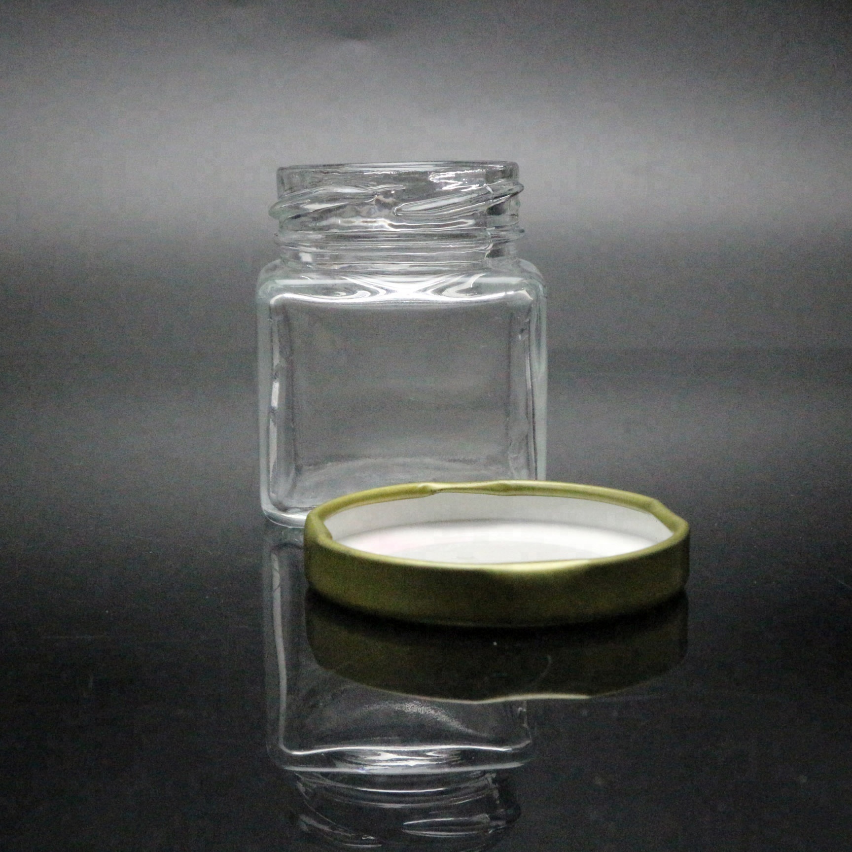 Glass Mini Kavanozlar Wedding Candy Honey Canister 200ml 380ml Square üçün