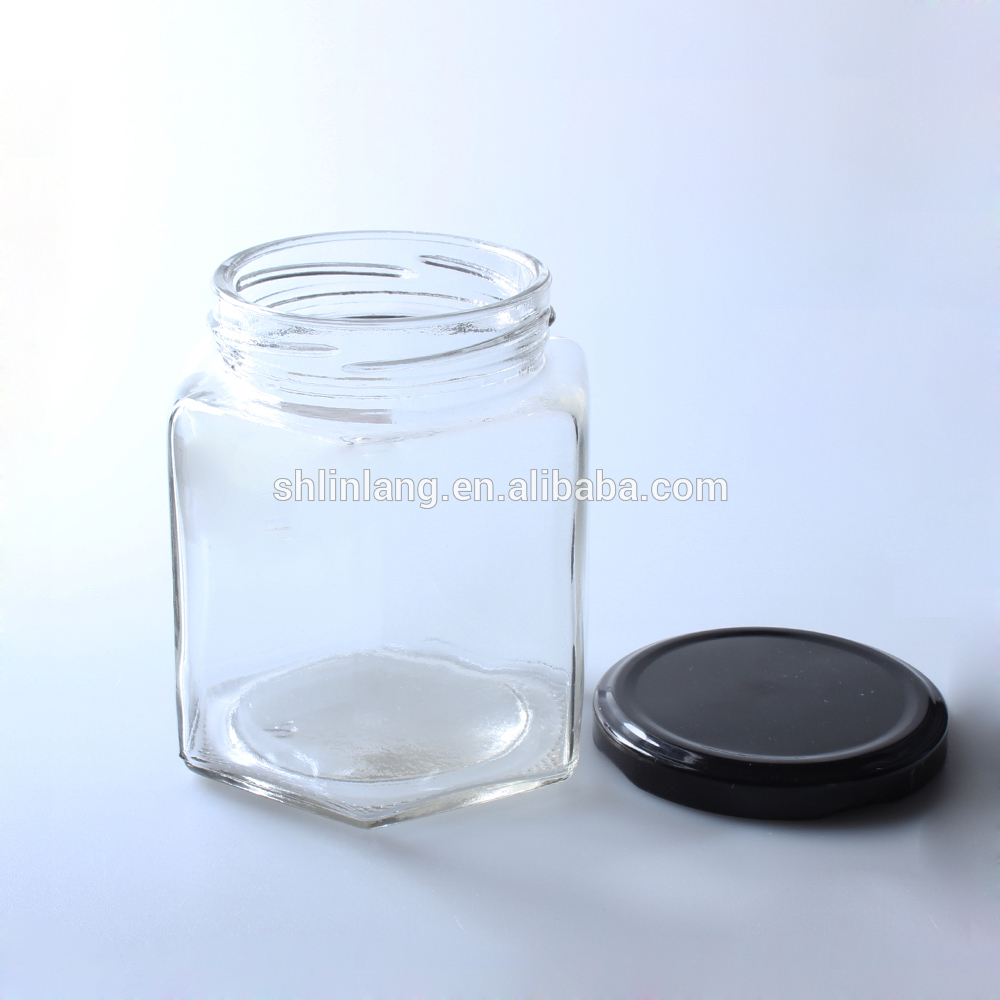 One of Hottest for Glass Bottle 330ml For Sauce - shanghai linlang 375ml Hexagonal glass honey jar 350g honey bottle – Linlang