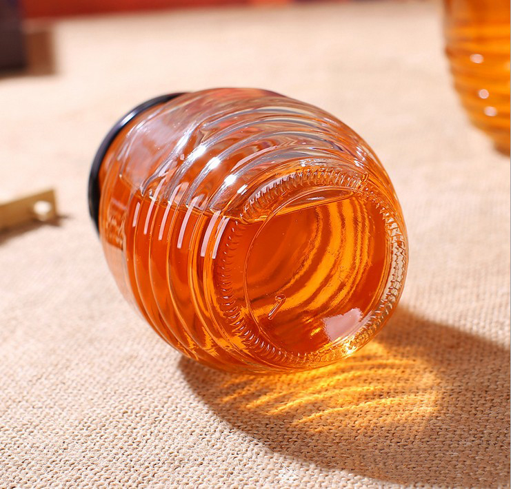 Wholesale Price Transparent Vodka Bottles - 250ml Glass Skep Honey Jars Storage honey pot bee honey jar – Linlang