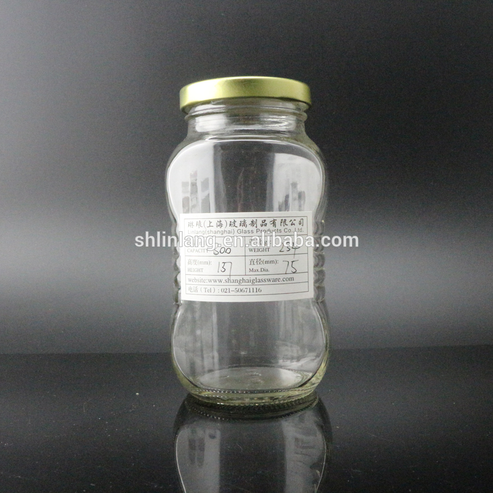 Szanghaju linlang 250 ml 300 ml słoiki przechowywania miodu przechowywania szkła z pokrywy blaszane