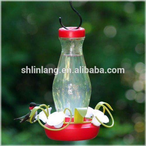 Repurposed vintage glass feeder hanging soda bottle glass hummingbird bird feeder window bird feeder