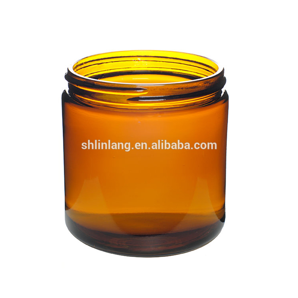 Chinese Professional Essential Oil And Cream Package - Linlang hot welcomed glass products amber glass jar with metal lid – Linlang