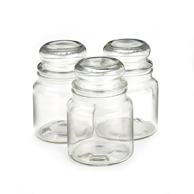 Buy Wholesale China Glass Candle Jar With Glass Lid For Home Decoration & Glass  Candle Jar at USD 0.3