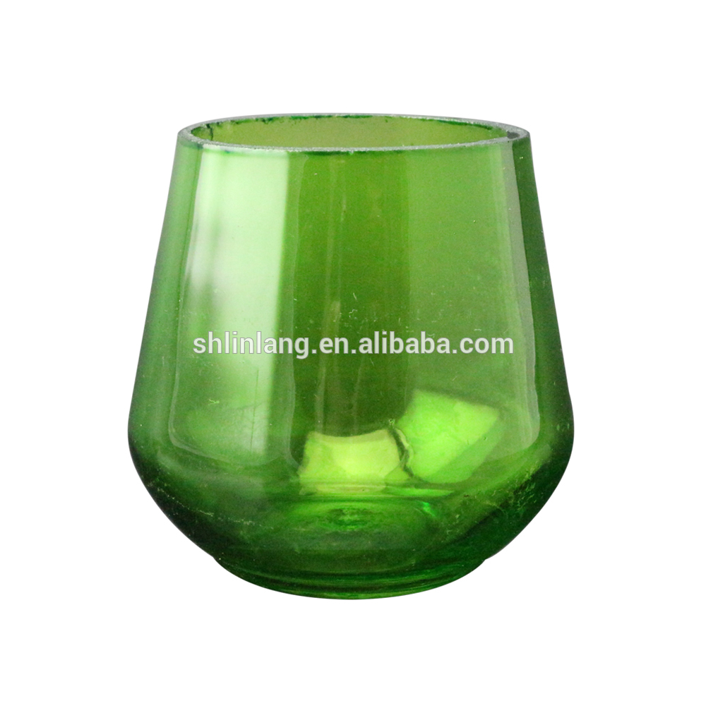 green replacement glass candle holder, green glass candle holder