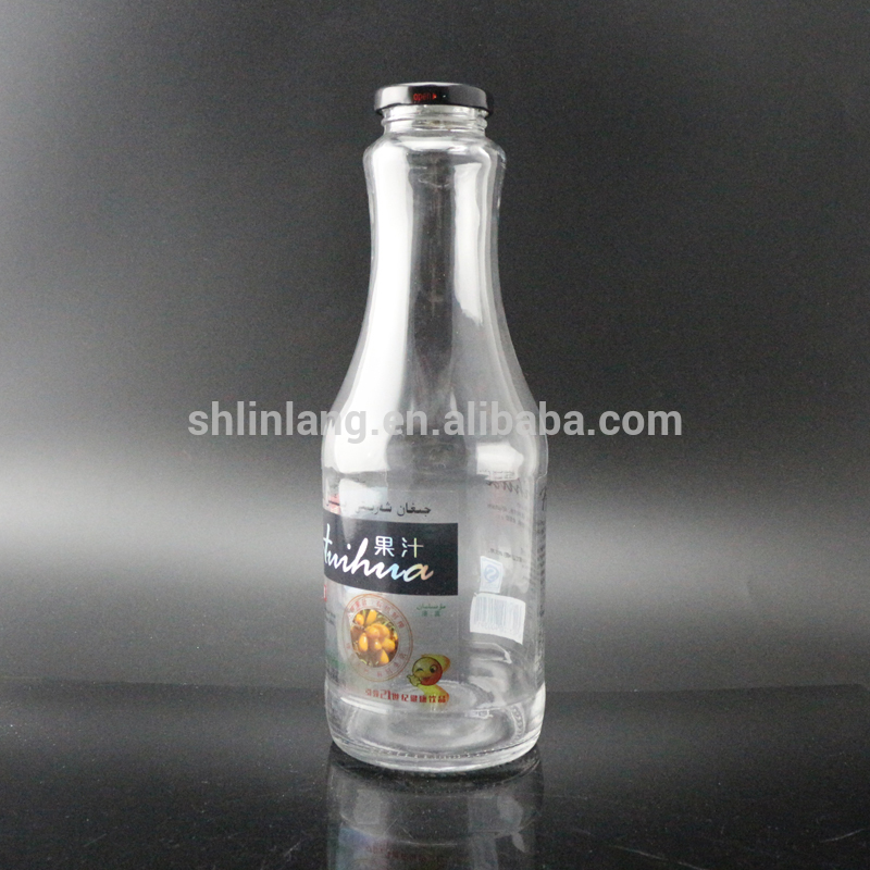 большая стеклянная питьевая бутылка бутылка сока 750 мл с крышкой из белой жести