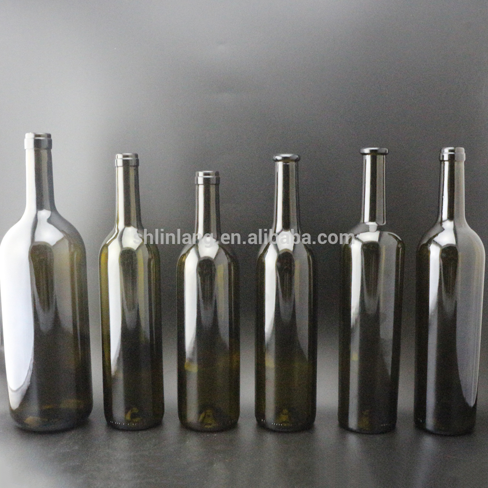Shanghai Linlang wholesale antique green olive green bordeaux red wine glass bottle