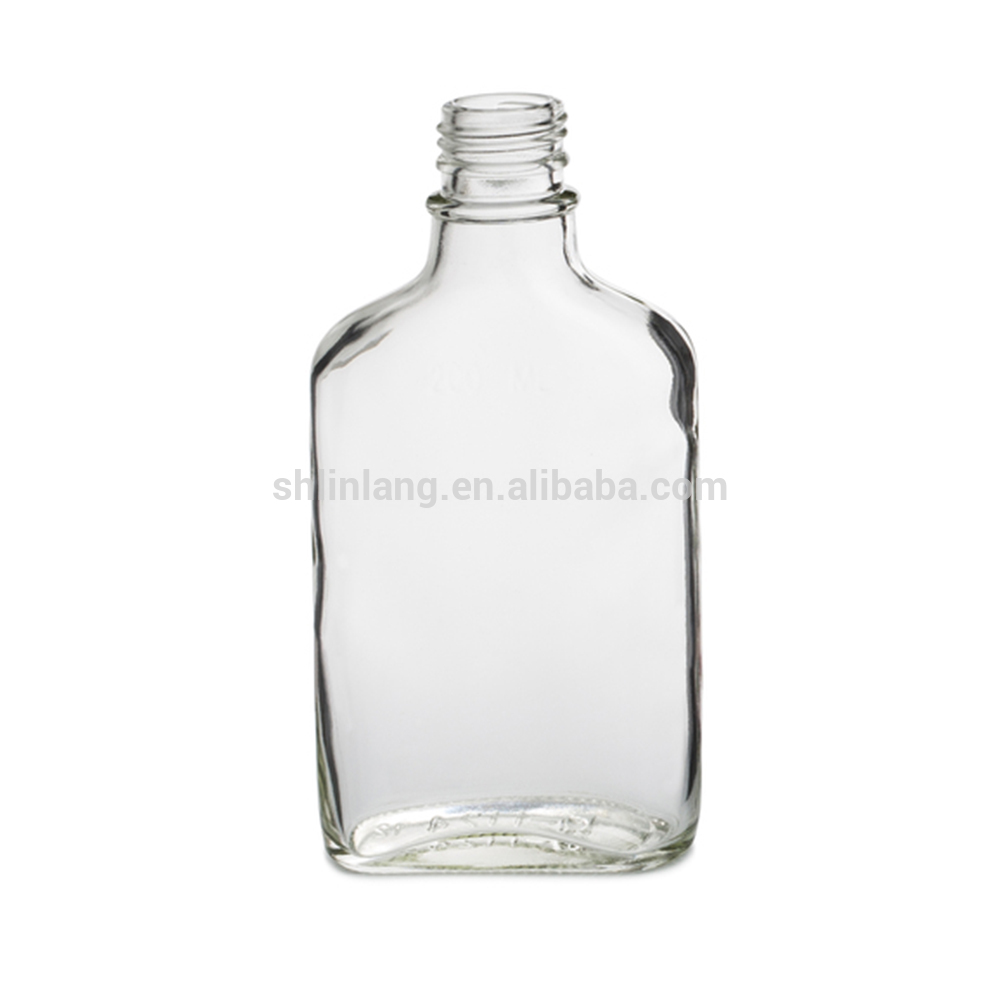 Shanghai linlang Wholesale 200ml Flint Glass Flask da karambanin taba Bayyananne hula
