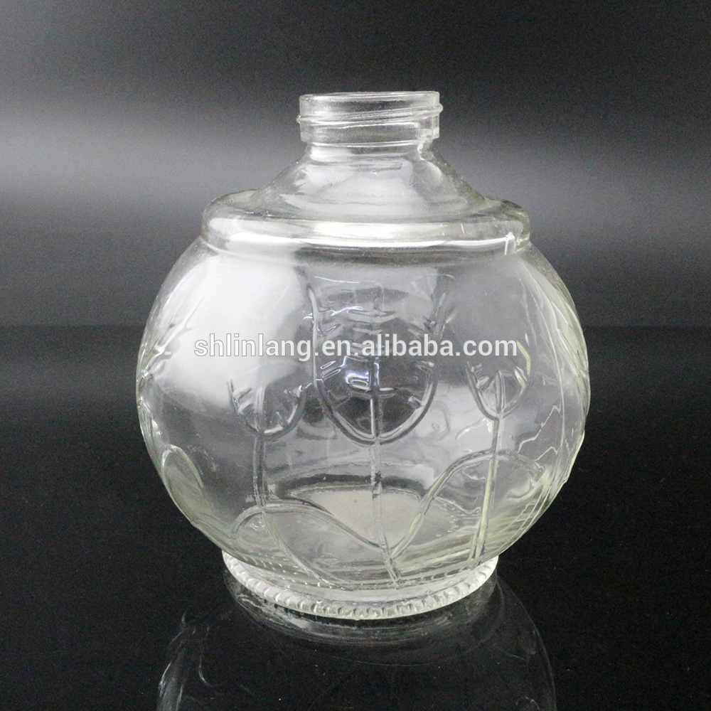 Factory direct sell round glass oil lamp with embossment