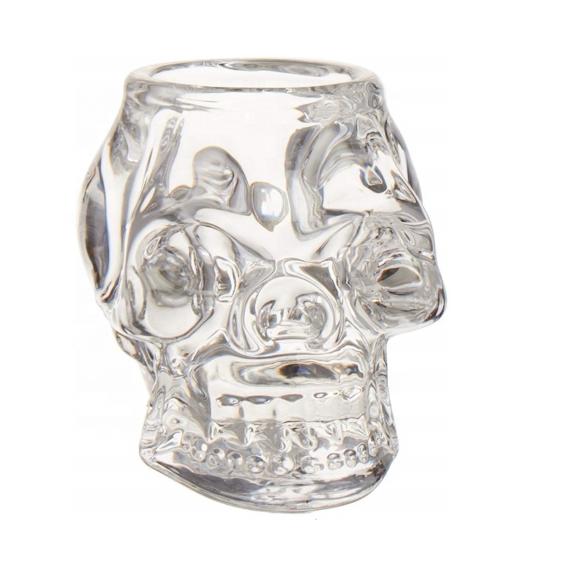 Shanghai Linlang Unique Shape Clear skulls Candle Glass Candle Chat Jar