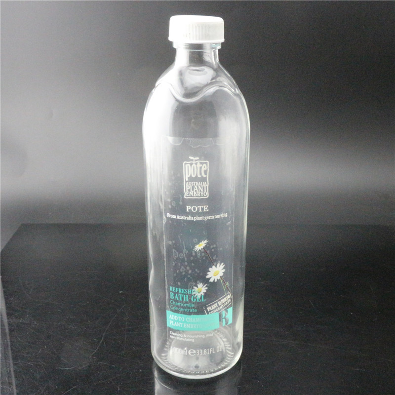 570ml glas mousserande vattenflaska för kolsyrat vatten