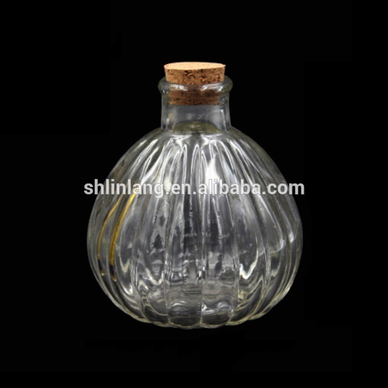 Professional Design Glass Jar For Candles - 3.4 oz Clear Glass Cork Top Spherical Jar – 27mm Cork Neck Finish – Linlang