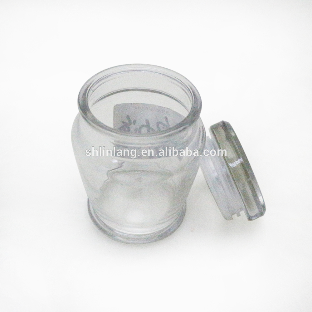 蓋付きの卸売安い透明なガラスのキャンドルホルダー