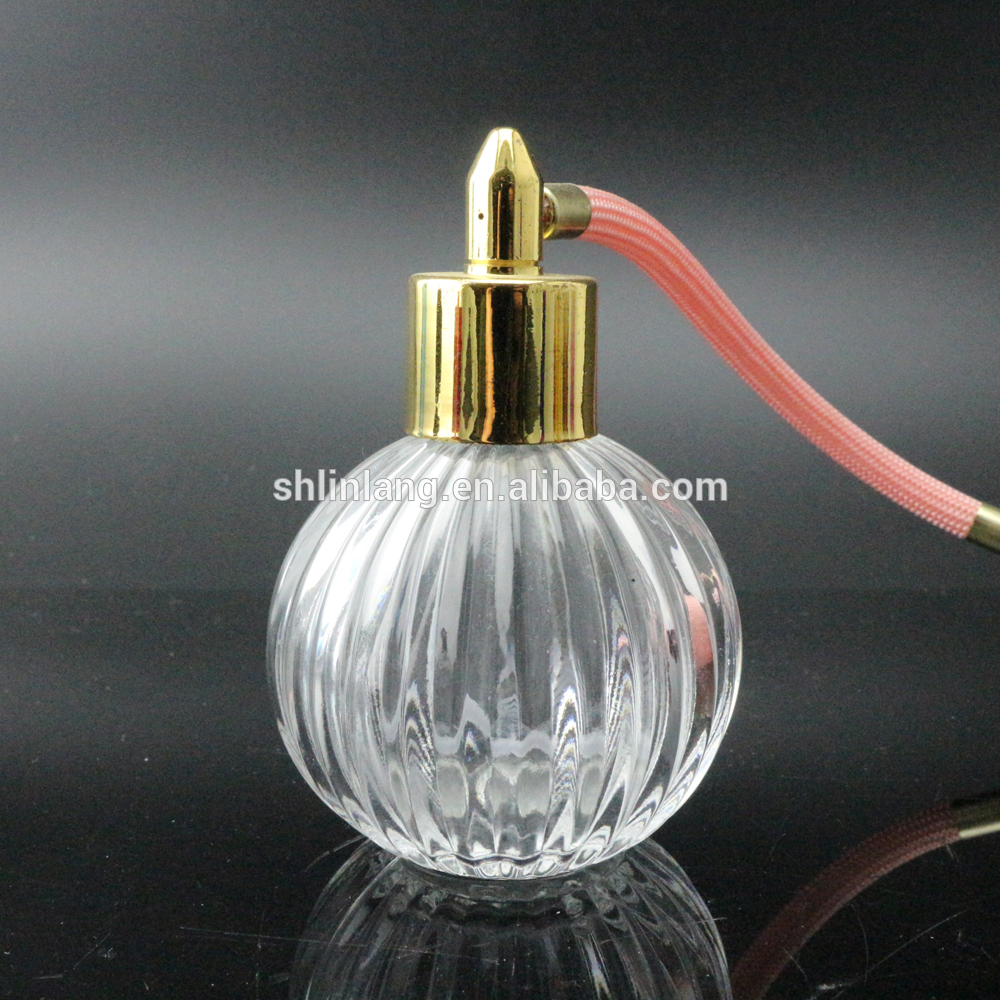 shanghai linlang oval shaped empty glass spray perfume bottles