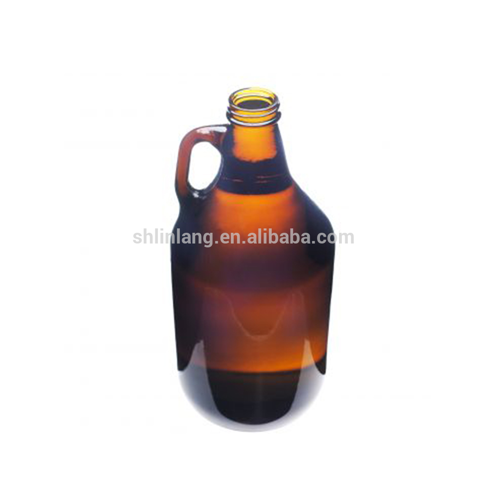 شنگھائي Linlang ٿوڪ 1/2 Gallon 64 oz امبر شيشي جو شراب Growlers