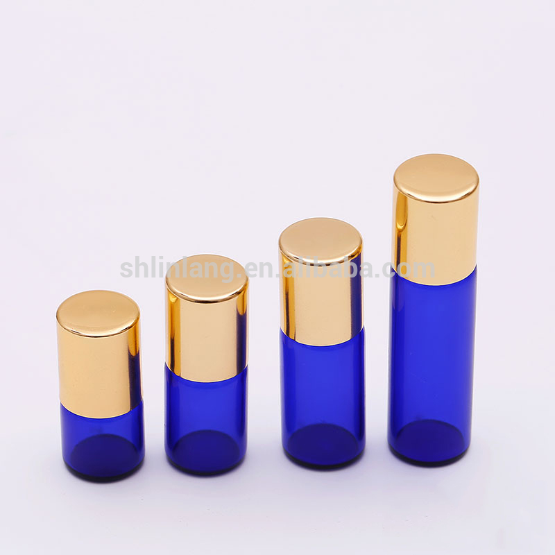 matched cap 5ml-100ml transparent,blue,green,amber, round essential oil glass bottle
