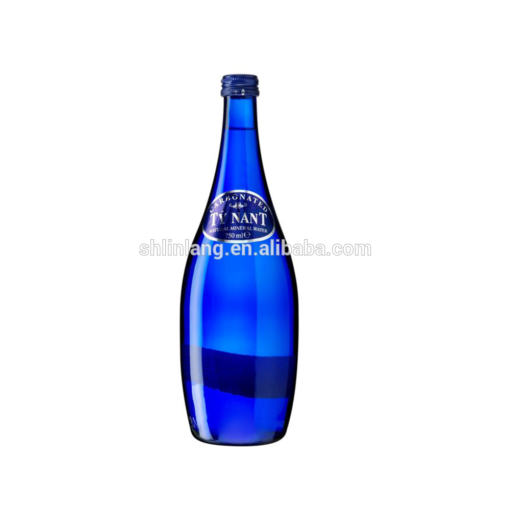 Linlang kobalta zilā stikla ūdens pudele