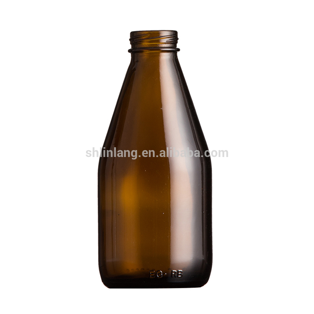 Shanghai Linlang vairumtirdzniecība mazs dzintara 7 oz stikla alus pudele 200ml