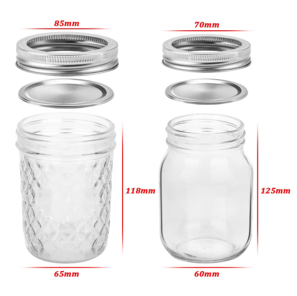 Glass Storage Honey Jar With Lid Air Tight Seal Silver Metal Lid Chutney Glass Honey Jar Metal Lid