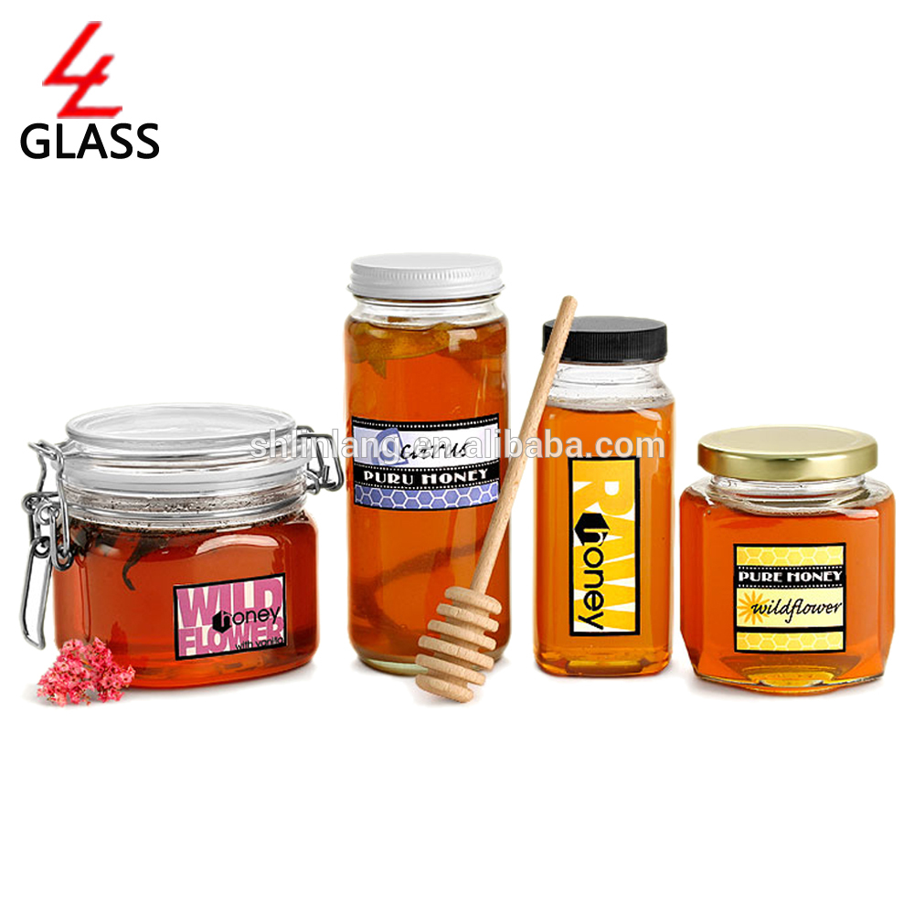 قالب های شیشه ای بدن 150ml برای عسل با درب
