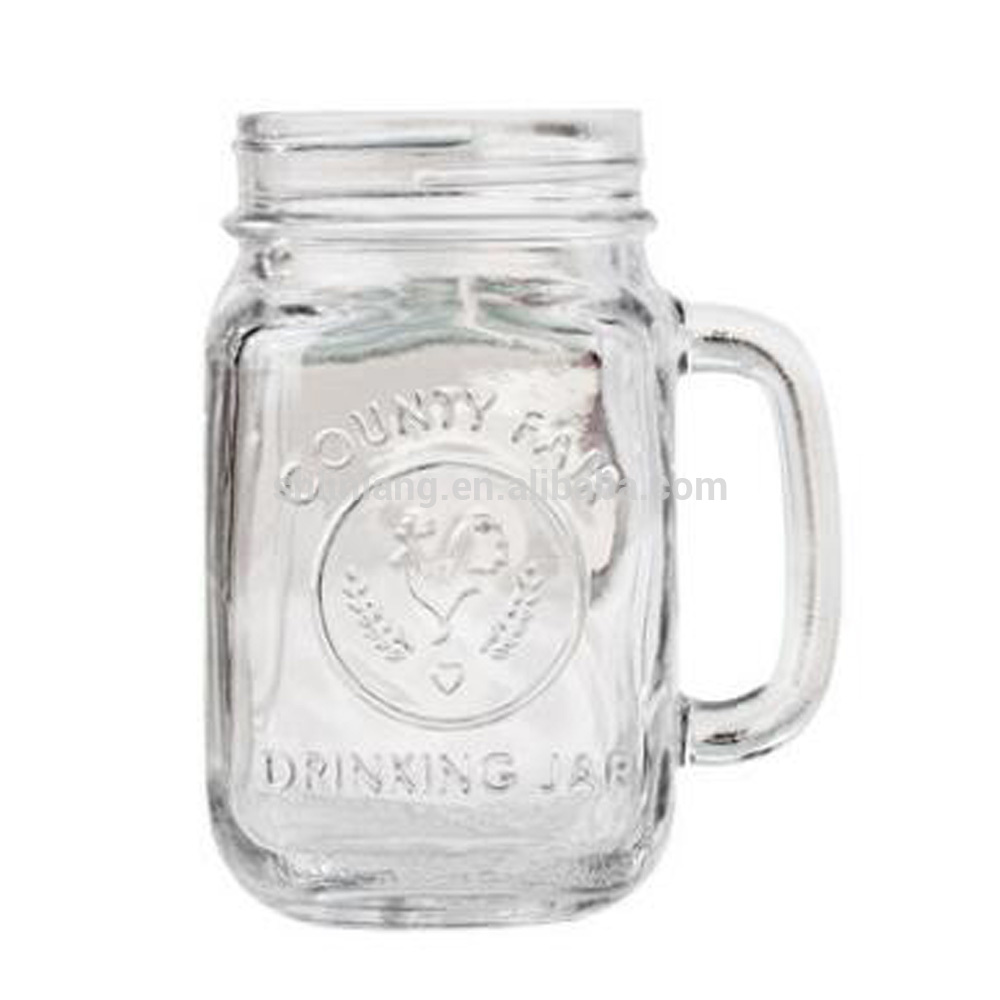 Wholesale Manufacturer China 700ml Mason Juice Glass Jar with Handle in Stock