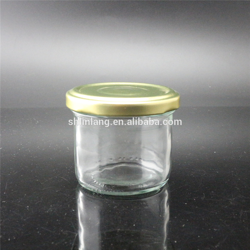 Newly Arrival Milk Bottle With Two Lids - Linlang welcomed glassware products 124ml caviar glass jars – Linlang