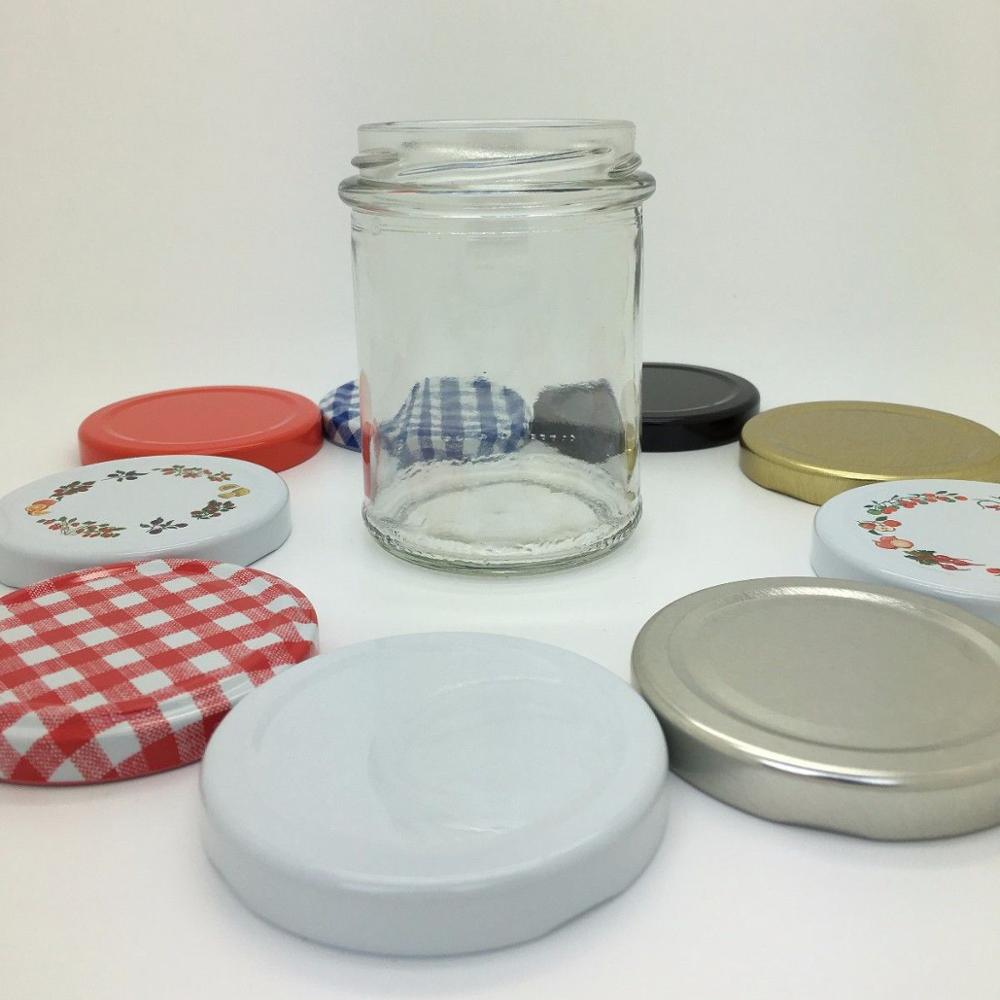 Factory best selling Cookie Food Storage Glass Jar - Round Glass Jar 212ml Bonta Vintage Style Chutney Marmalade 63mm lids – Linlang