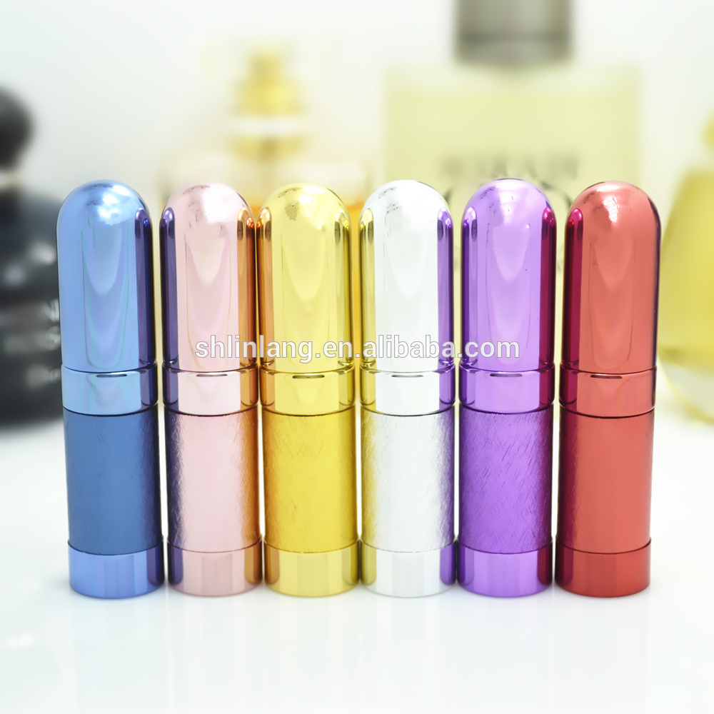 shanghai linlang Hot selling portable personalised empty 5ml Acrylic Aluminum tube atomizer spray pump perfume bottle