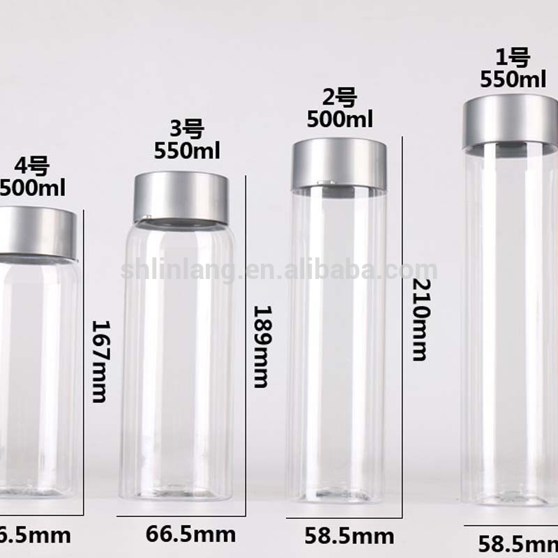 factory 500ml straight clear water drink glass bottle wholesale