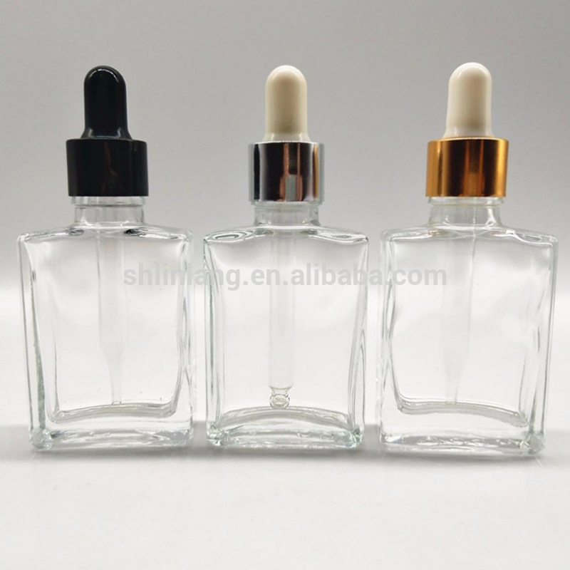 Manufacturer of Wide Mouth Glass Jar - 30ml square shape rectangle essential oil bottle with aluminium dropper – Linlang